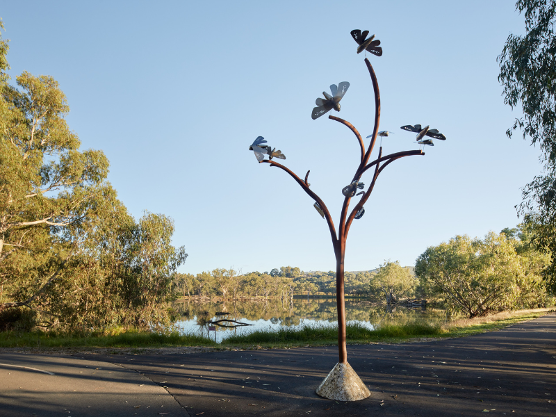 Yindyamarra Sculpture Trail 2022. Artwork- Bogong Moth Migration. Artist- Ruth Davys. Photographer- Jeremy Weihrauch. 3863