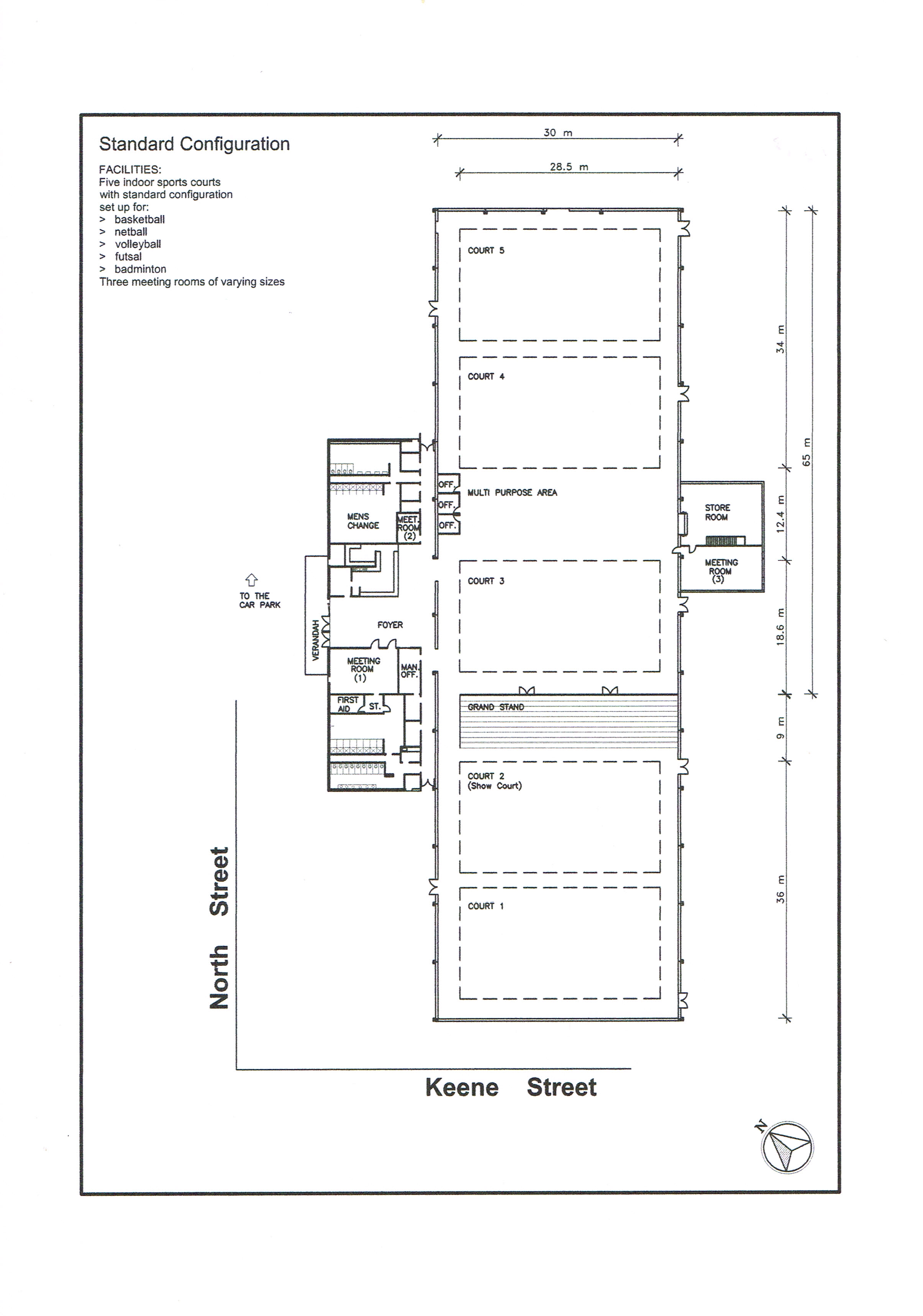 floor plan of the sports centre