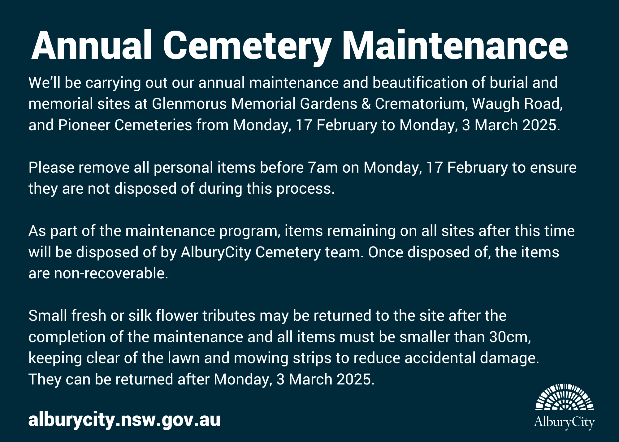 Annual Maintenance notification