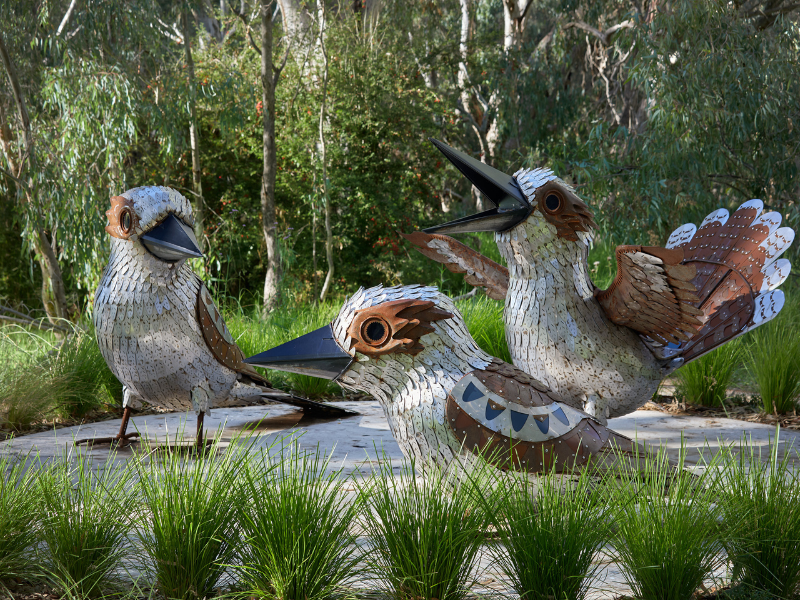 Yindyamarra Sculpture Trail 2022. Artwork- The Guguburras. Artist- Peter Ingram. Photographer- Jeremy Weihrauch. 4103