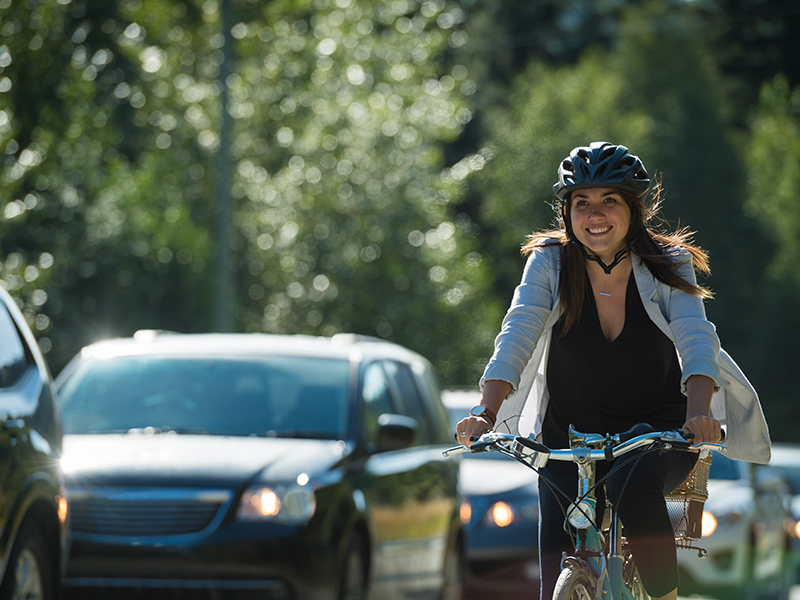 Girl riding a bike